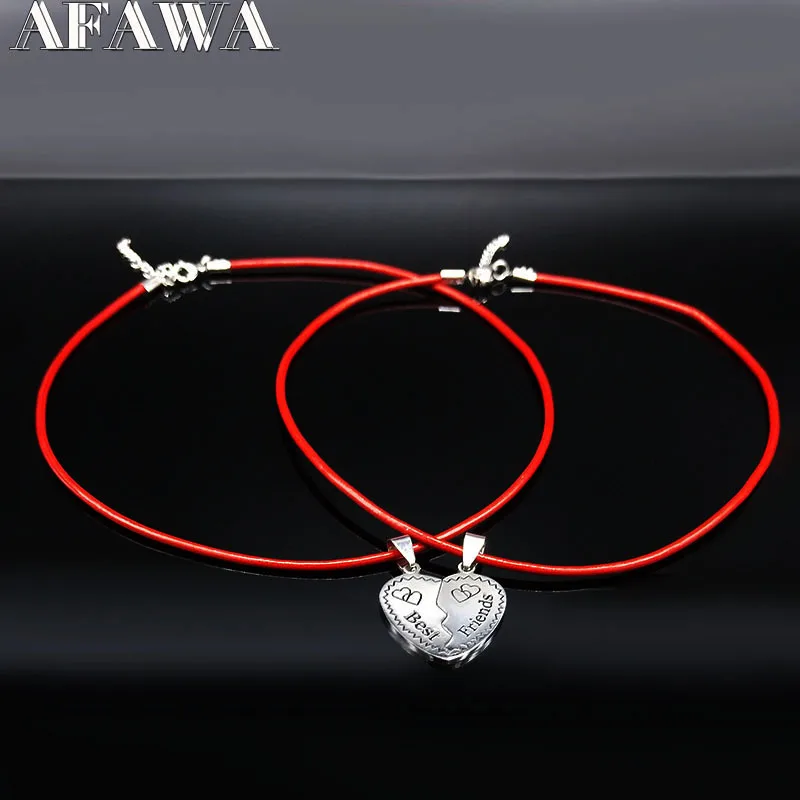 2PCS 2019 Best Frien Leather Stainless Steel Statement Necklace Women Silver Color Necklace Jewelry acero inoxidable joyeria 039
2PCS 2019 Best Frien Leather Stainless Steel Statement Necklace Women Silver Color Necklace Jewelry acero inoxidable joyeria 039