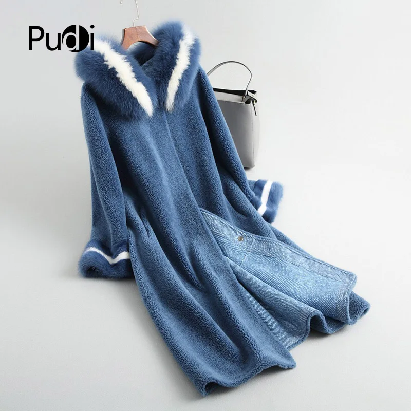 PUDI A18052 2018 lady New Real wool coat jacket overcoat women's winter warm genuine fox fur collar winter coat
PUDI A18052 2018 lady New Real wool coat jacket overcoat women's winter warm genuine fox fur collar winter coat