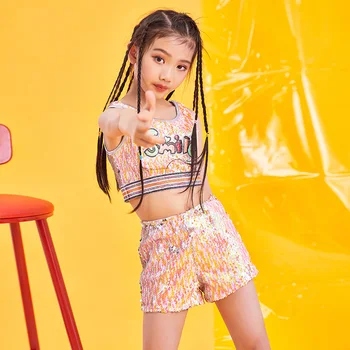 Children'S Jazz Dance Costume Girls Hip-Hop Set Summer Sequins Costumes Students Stage Performance Wear Tops+Shorts 2 Pcs DL3692
Children'S Jazz Dance Costume Girls Hip-Hop Set Summer Sequins Costumes Students Stage Performance Wear Tops+Shorts 2 Pcs DL3692