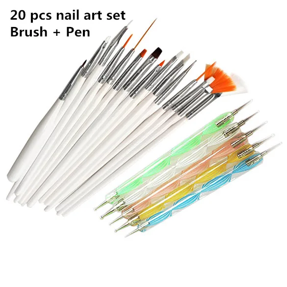 20pcs Nail Art Design Set Dotting Painting Drawing Polish Brush Pen Tools Nail Polish Art Brush (One brush was bent Design )
20pcs Nail Art Design Set Dotting Painting Drawing Polish Brush Pen Tools Nail Polish Art Brush (One brush was bent Design )