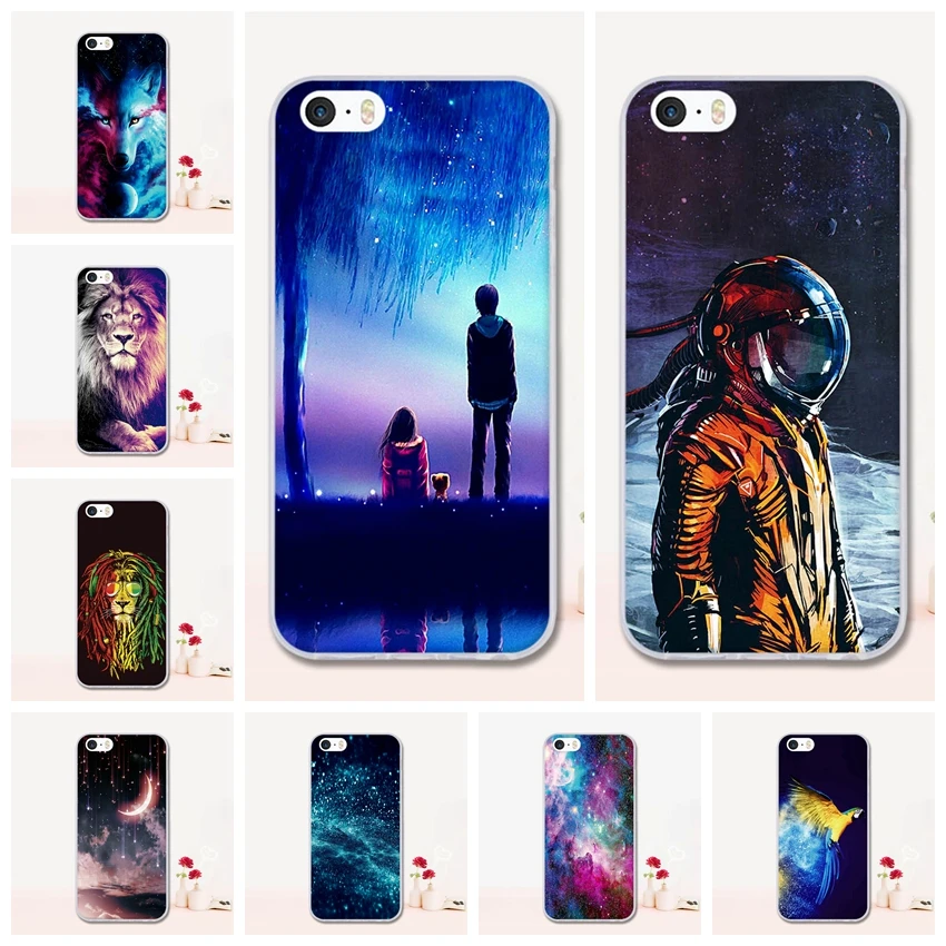 Чехол для iPhone 5 5S SE чехол Мягкий Силиконовый ТПУ 3D мультяшный защитный | Мобильные
