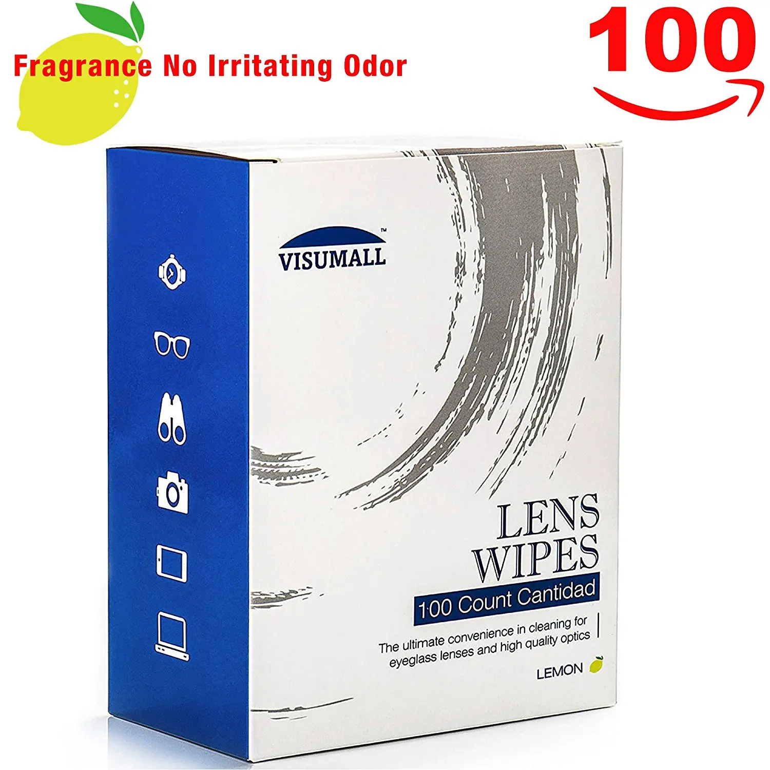 VISUMALL 100 Lens Wipes - Pre-Moistened Cleaning Wipes Portable Travel Cleaner with Light Fragrance Nonirritating (lemon)
VISUMALL 100 Lens Wipes - Pre-Moistened Cleaning Wipes Portable Travel Cleaner with Light Fragrance Nonirritating (lemon)