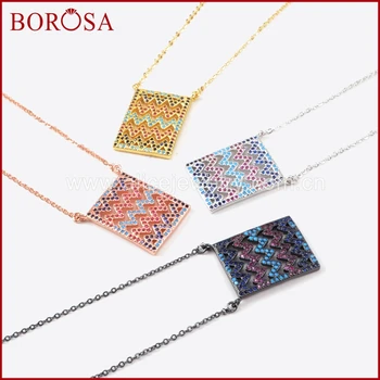 BOROSA Druzy Necklace Micro Pave CZ Cubic Zirconia Rectangle Connector Drusy Pendant Necklace for Women Jewelry WX495
BOROSA Druzy Necklace Micro Pave CZ Cubic Zirconia Rectangle Connector Drusy Pendant Necklace for Women Jewelry WX495