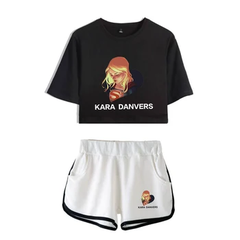 Summer fashion Kara Danvers print popular sports women's T-shirt + shorts two-color mix and match two-piece T-shirt women's suit
Summer fashion Kara Danvers print popular sports women's T-shirt + shorts two-color mix and match two-piece T-shirt women's suit