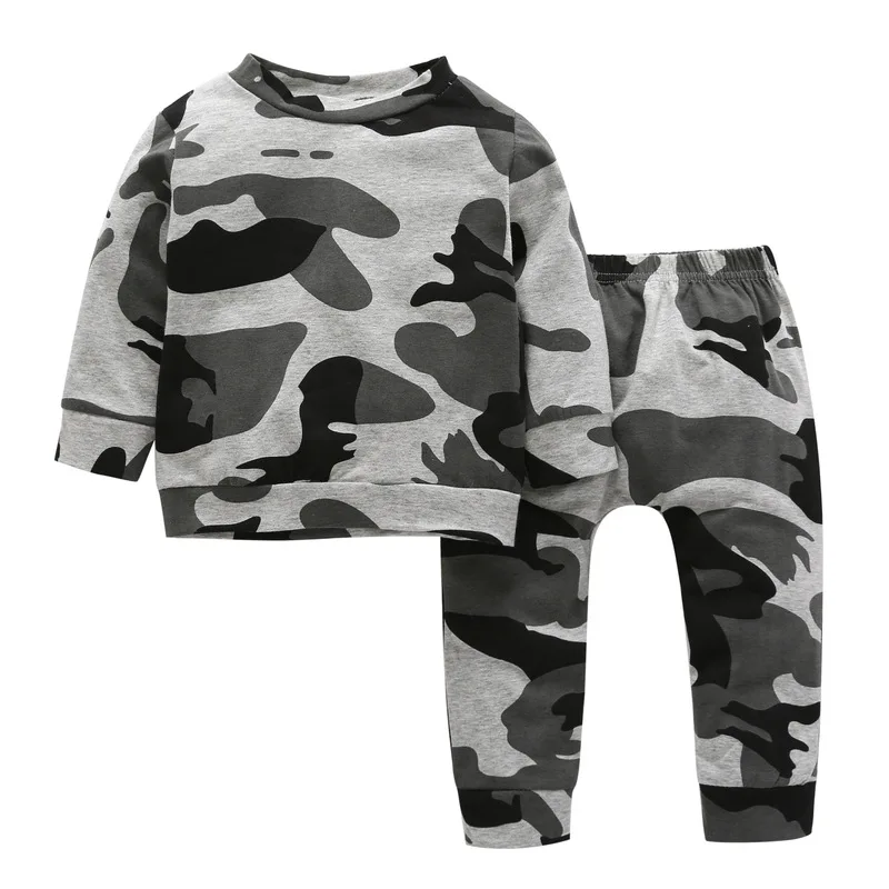 Baby children two sets of clothing sets spring and autumn camouflage printing long-sleeved T-shirt + long pants boy clothing
Baby children two sets of clothing sets spring and autumn camouflage printing long-sleeved T-shirt + long pants boy clothing