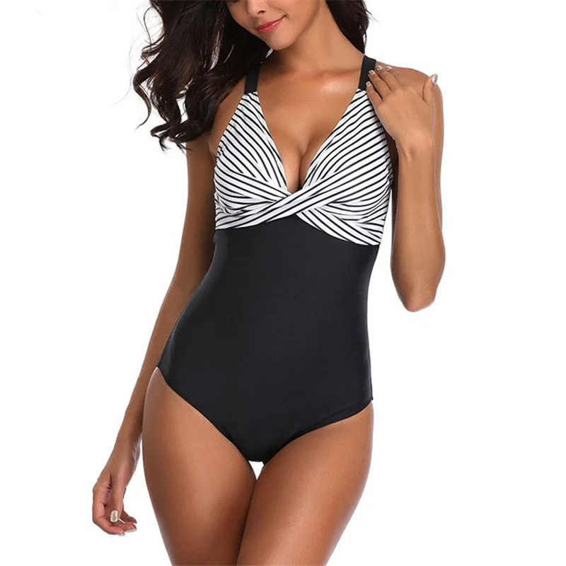 S-5XL Large Size Swim Suit V Neck Swimwear Female Swimming Suit 2019 Monokini Badpak Striped Print Bodysuit Plus Size Bodysuit
S-5XL Large Size Swim Suit V Neck Swimwear Female Swimming Suit 2019 Monokini Badpak Striped Print Bodysuit Plus Size Bodysuit