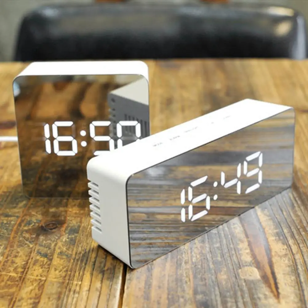 Multi-functional Mirror Electronic Alarm Clock Mini Bedside Clock Battery or Plug-in
Multi-functional Mirror Electronic Alarm Clock Mini Bedside Clock Battery or Plug-in
