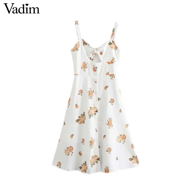 Vadim women floral print midi dress cute bow tie spaghetti strap A line casual female sweet knee length dresses vestidos QB577
Vadim women floral print midi dress cute bow tie spaghetti strap A line casual female sweet knee length dresses vestidos QB577