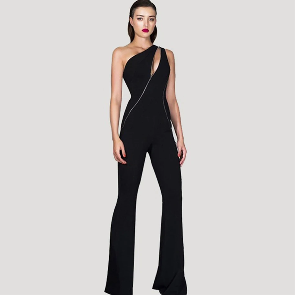2018 Newest Celebrity Party Summer Bandage Jumpsuit Women Black Sleeveless One-Shoulder Sexy Night Out Boot Cut Bodysuit Women
2018 Newest Celebrity Party Summer Bandage Jumpsuit Women Black Sleeveless One-Shoulder Sexy Night Out Boot Cut Bodysuit Women