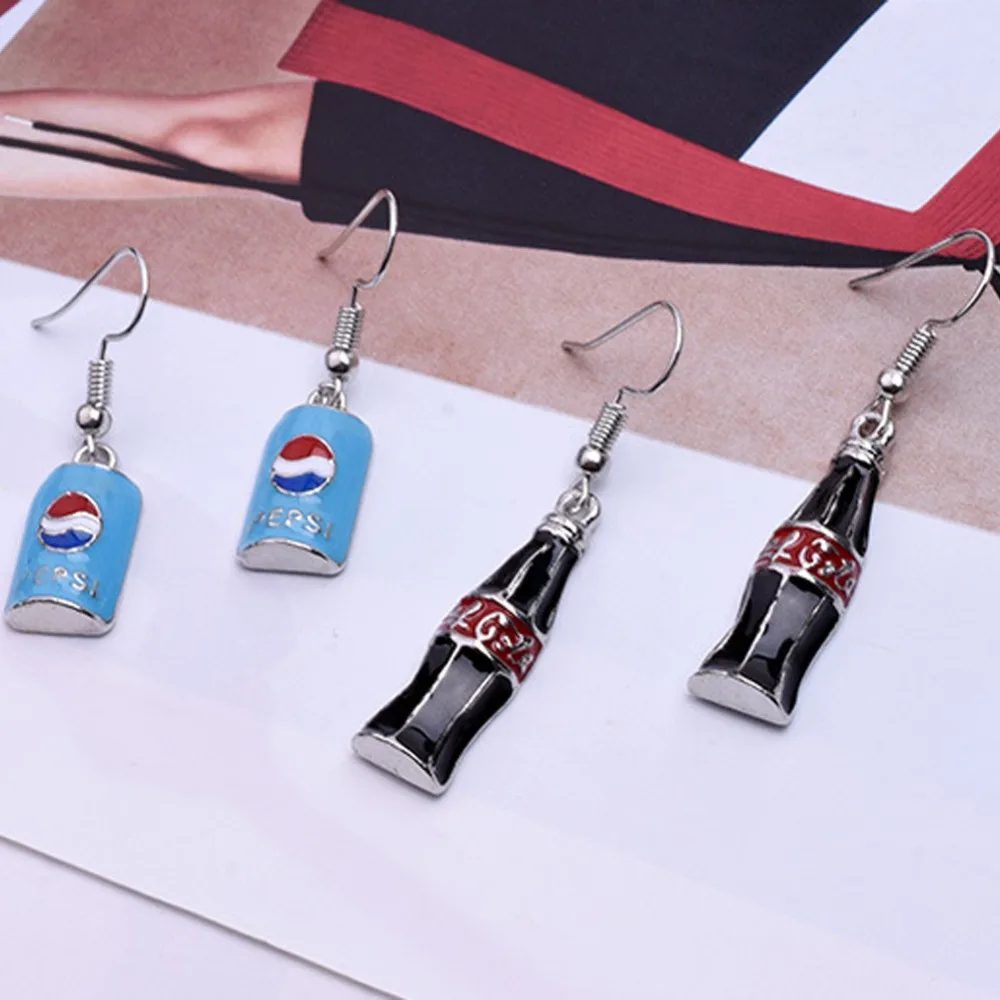 

New Fashion Creative Drink Foods Earrings Cola Pizza Hamburger French Fries Dangle Earring Jewelry Accessories Gift #277010
