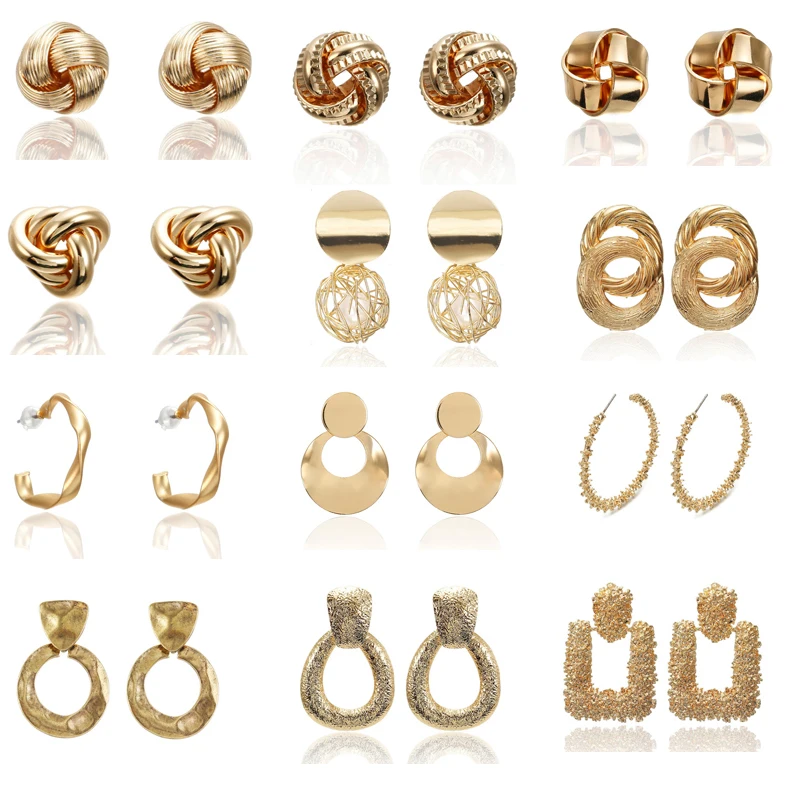 2019 Vintage Gold Color Stud Earrings for Women New Fashion earrings Irregular Statement Round Metal Geometric Pendant Jewelry
2019 Vintage Gold Color Stud Earrings for Women New Fashion earrings Irregular Statement Round Metal Geometric Pendant Jewelry