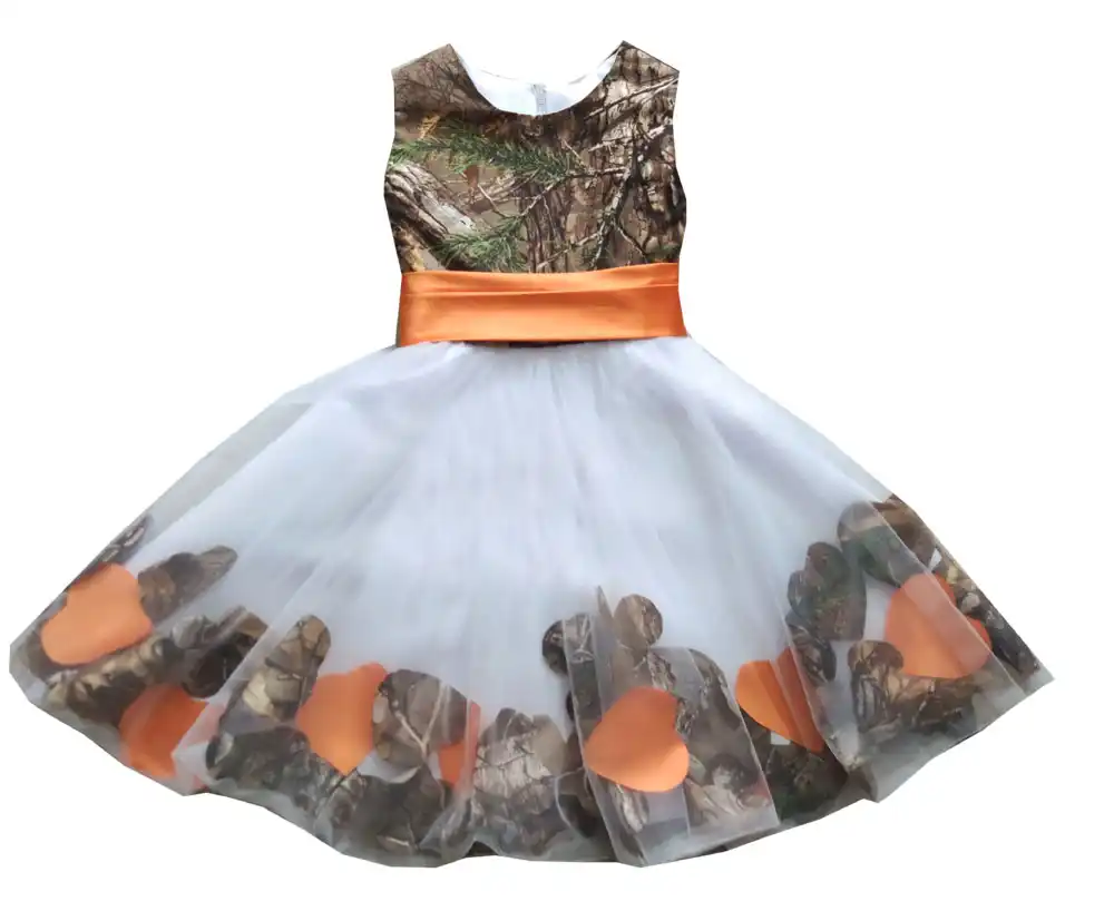 flower girl dresses for camo wedding