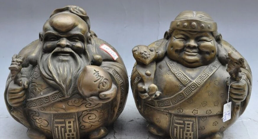 7"Chinese Bronze Longevity god Husband and wife Couples buddha ruyi Peach statue
7"Chinese Bronze Longevity god Husband and wife Couples buddha ruyi Peach statue