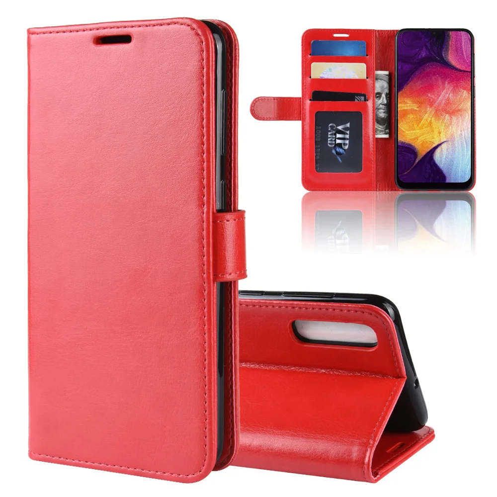 KSAM1192R_1_Wallet Leather Case with Card Slots and Stand for Samsung A50 A505 SM-A505F