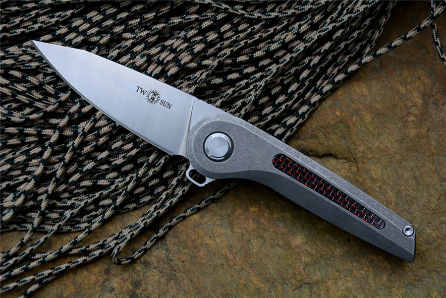 TS79 flipper outdoor knife TWOSUN folding knife 2.95" Blade Ball Bearing pocket knife Ti+CF Handle Tactical Knife Survival Gears
TS79 flipper outdoor knife TWOSUN folding knife 2.95" Blade Ball Bearing pocket knife Ti+CF Handle Tactical Knife Survival Gears