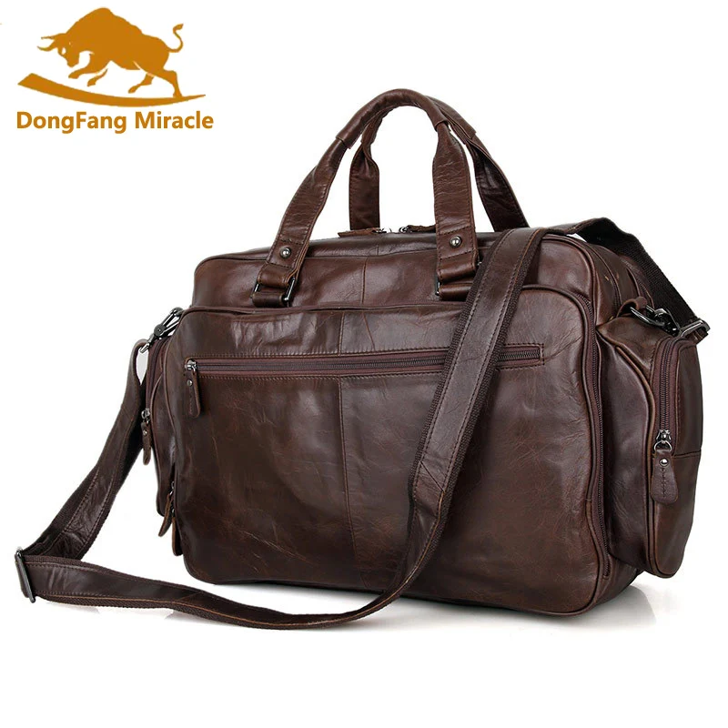 DongFang Miracle 100% натуральная кожа модные дорожные сумки сумка для ноутбука вещевые