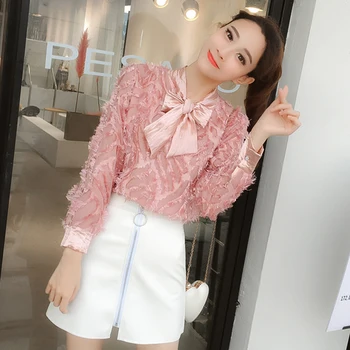 Harajuku New Spring Summer Blouse Women Long Sleeve Shirts Fashion Leisure Chiffon Shirt Bow Office Ladies Pink White Tops C015
Harajuku New Spring Summer Blouse Women Long Sleeve Shirts Fashion Leisure Chiffon Shirt Bow Office Ladies Pink White Tops C015