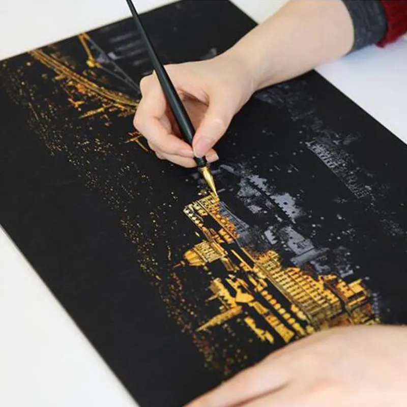 Hot Painting Drawing Scratch Arts Set With Stick Scraper Pen Black Brush For Scratch Sketch Art Papers Boards Tools DIY Gift
Hot Painting Drawing Scratch Arts Set With Stick Scraper Pen Black Brush For Scratch Sketch Art Papers Boards Tools DIY Gift