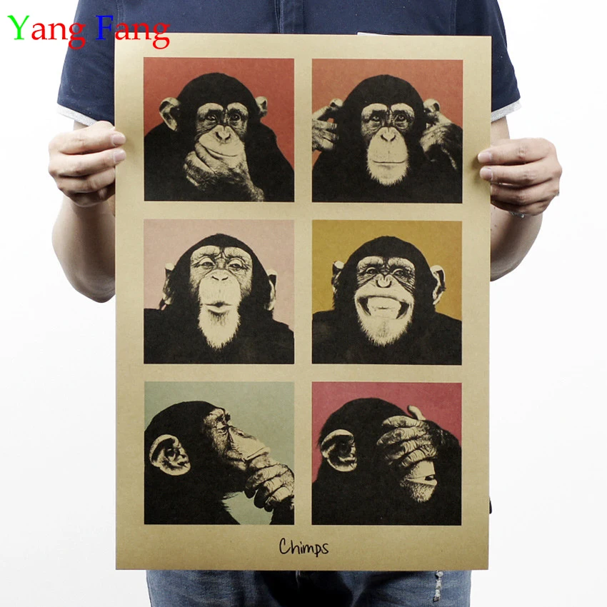 Vintage Poster Gorilla Wall Stickers Kitchen Retro Kraft Paper Posters Movie Poster Decorative Painting 51x35CM
Vintage Poster Gorilla Wall Stickers Kitchen Retro Kraft Paper Posters Movie Poster Decorative Painting 51x35CM