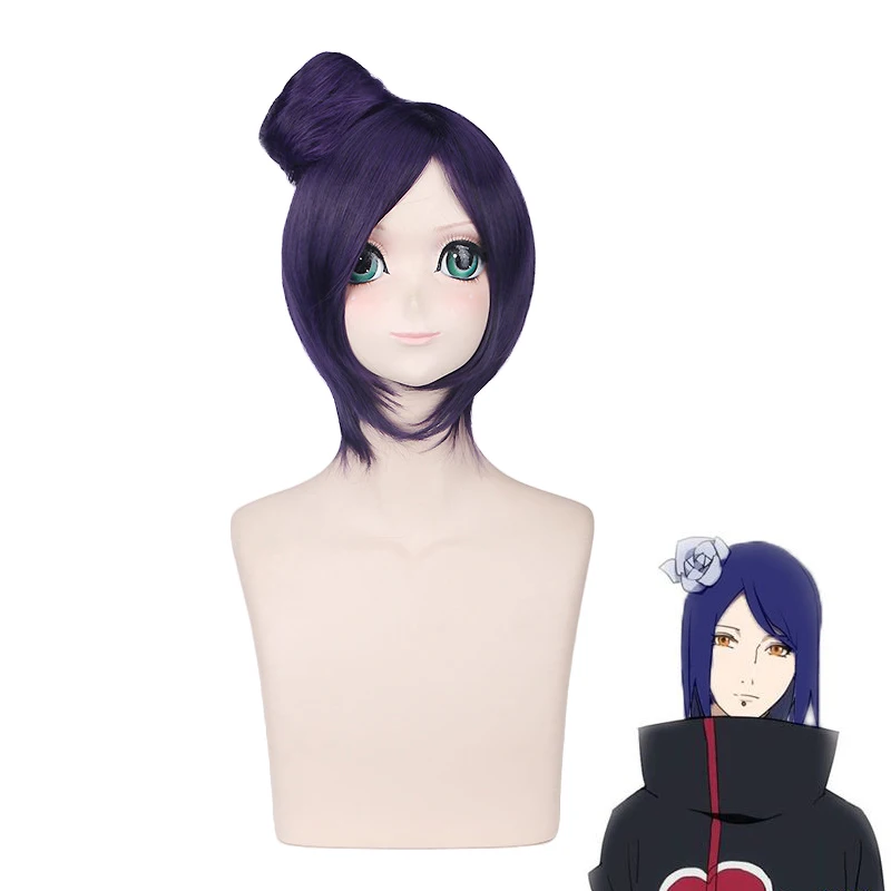 Anime NARUTO Akatsuki Konan Dark Purple Short Wig With Bun Chignon Cosplay Costume Women Heat Resistant Synthetic Hair Wigs
Anime NARUTO Akatsuki Konan Dark Purple Short Wig With Bun Chignon Cosplay Costume Women Heat Resistant Synthetic Hair Wigs