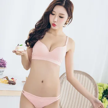 Seamless Solid Bra Set Wire Free Lovely Girl Bra Panties Set Cotton 3/4 Cup Sexy Lingerie Soft Push Up Bra Briefs Set
Seamless Solid Bra Set Wire Free Lovely Girl Bra Panties Set Cotton 3/4 Cup Sexy Lingerie Soft Push Up Bra Briefs Set