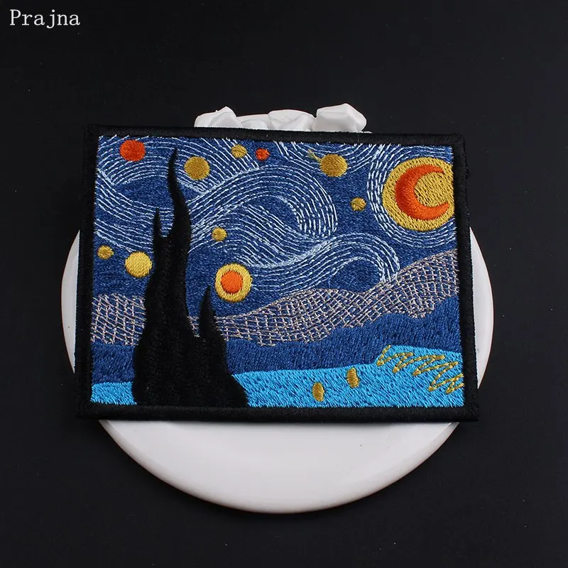 Prajna The Starry Night Iron On Patches Sunflower Patch Van Gogh DIY Clothing Embroidery Patch Sticker On Clothes Applique Coat
Prajna The Starry Night Iron On Patches Sunflower Patch Van Gogh DIY Clothing Embroidery Patch Sticker On Clothes Applique Coat