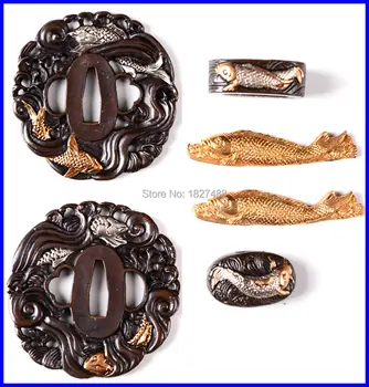 High Quallty Japanese Sword Katana Guard Accessory Set Fish Theme Fuchi+Kashira+Menuki+Tsuba Nice Brass DIY Fittings Crafts
High Quallty Japanese Sword Katana Guard Accessory Set Fish Theme Fuchi+Kashira+Menuki+Tsuba Nice Brass DIY Fittings Crafts