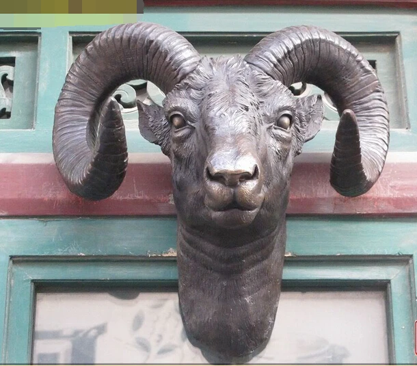 xd 003430 19"Western Bronze refined Carved Vivid Sheep Head Wall Hang Sculpture statue
xd 003430 19"Western Bronze refined Carved Vivid Sheep Head Wall Hang Sculpture statue