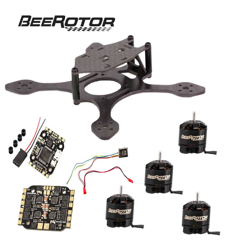 

BeeRotor Micro FPV Racing Quadcopter BeeWhoop Carbon Fiber Frame Kit Flight Controller ESC Motor Camera Transmitter Combo Set