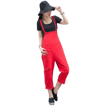 Women Rompers and Jumpsuits For Autumn Ladies Casual Sleeveless Red Loose Hole Denim Overall Jumpsuit Ankle Length
Women Rompers and Jumpsuits For Autumn Ladies Casual Sleeveless Red Loose Hole Denim Overall Jumpsuit Ankle Length