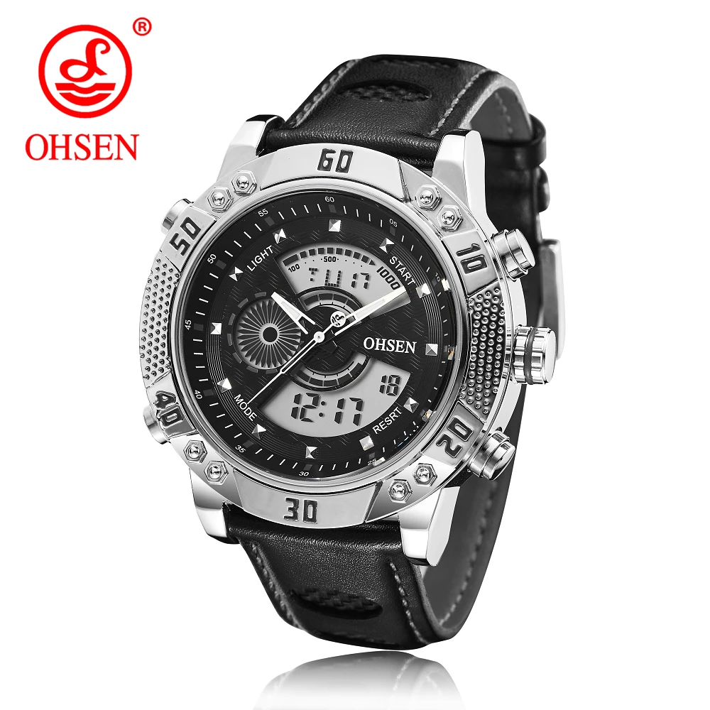 New OHSEN Men's Fashion Casual Sports Watch Quartz Digital LED Back Light Military relogio masculino 30m Waterproof Men Watches
New OHSEN Men's Fashion Casual Sports Watch Quartz Digital LED Back Light Military relogio masculino 30m Waterproof Men Watches