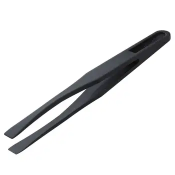 115mm Long Flat Tip Black Plastic Anti-static Tweezers 3 Pcs
115mm Long Flat Tip Black Plastic Anti-static Tweezers 3 Pcs