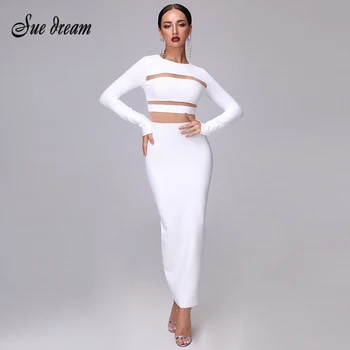 2020 Autumn New Women Dress Bodycon White Round Neck Long Sleeve Maxi Mesh Back Slit Evening Bandage Christmas Dress Vestidos
2020 Autumn New Women Dress Bodycon White Round Neck Long Sleeve Maxi Mesh Back Slit Evening Bandage Christmas Dress Vestidos