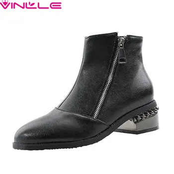VINLLE 2020 Fashion Women Ankle Boots Square Med Heel Round Toe All Match Motorcycle Simple Fashion Ladies Shoes Size 34-43
VINLLE 2020 Fashion Women Ankle Boots Square Med Heel Round Toe All Match Motorcycle Simple Fashion Ladies Shoes Size 34-43