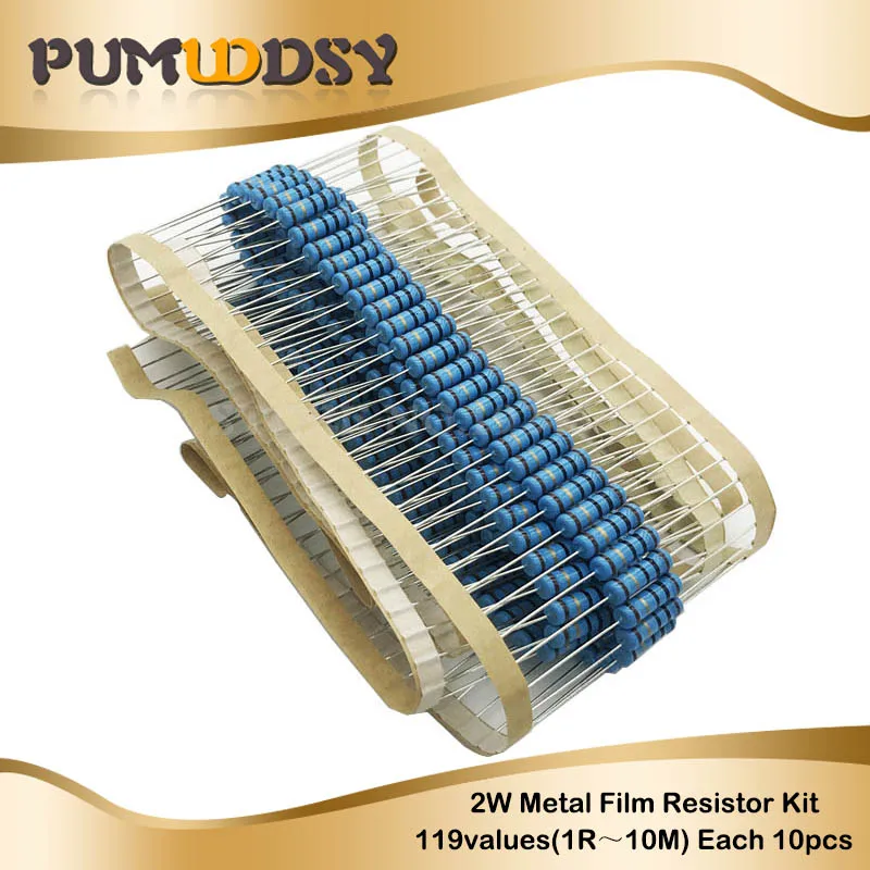 1190PCS 2W Full seriesMetal Film Resistor Kit 1% Resistor Assorted Kit Set 1 ohm-1M ohm Resistance Pack 118 Values Each 10pcs
1190PCS 2W Full seriesMetal Film Resistor Kit 1% Resistor Assorted Kit Set 1 ohm-1M ohm Resistance Pack 118 Values Each 10pcs