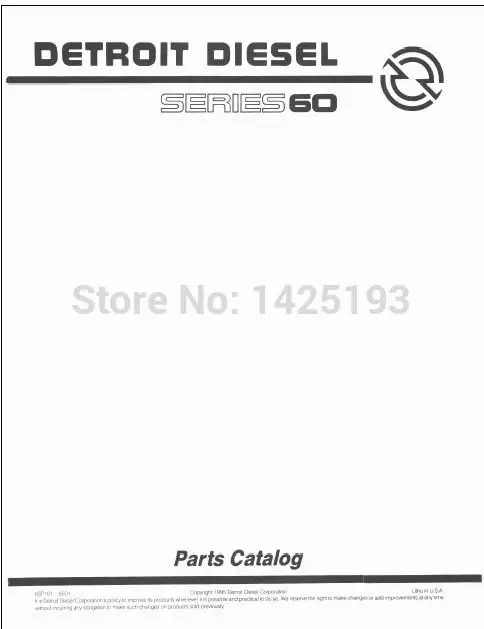 

Detroit Diesel 60 Series Parts Catalog