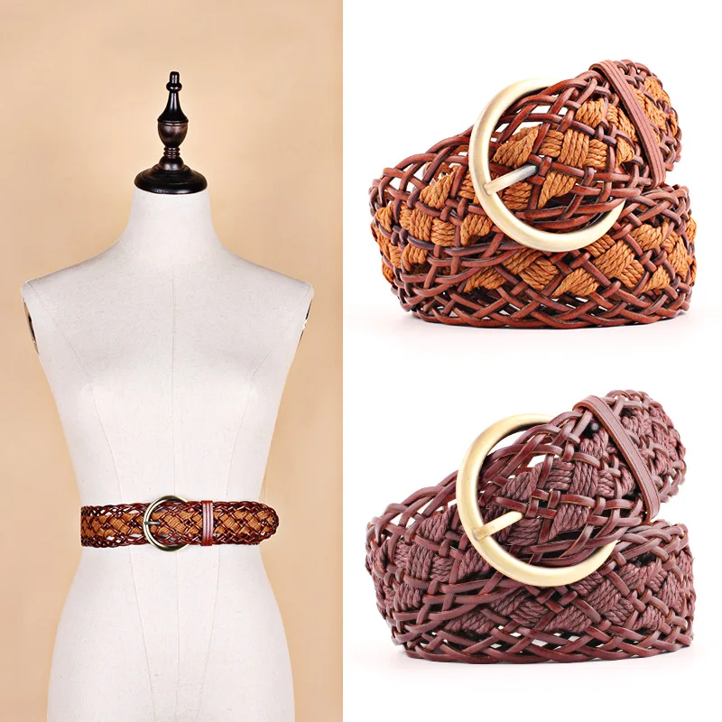 Fashionable Style For Women Belts New Candy Colors Hemp Rope Hand-Kinnted Luxury PU Leather Desigen Belt for Women's Jeans Dress
Fashionable Style For Women Belts New Candy Colors Hemp Rope Hand-Kinnted Luxury PU Leather Desigen Belt for Women's Jeans Dress