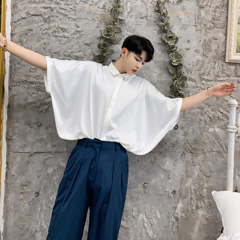 MIXCUBIC 2019 summer College style retro lazy unique Bat sleeves design shirts men casual loose blue shirts M-XXL
MIXCUBIC 2019 summer College style retro lazy unique Bat sleeves design shirts men casual loose blue shirts M-XXL