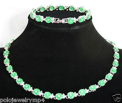 Jewelry Design Green Round Coin Jade Silver Plated Bracelet & Necklace sets AAA style 100% Natural jade Noble Fine jewe 5.3
Jewelry Design Green Round Coin Jade Silver Plated Bracelet & Necklace sets AAA style 100% Natural jade Noble Fine jewe 5.3