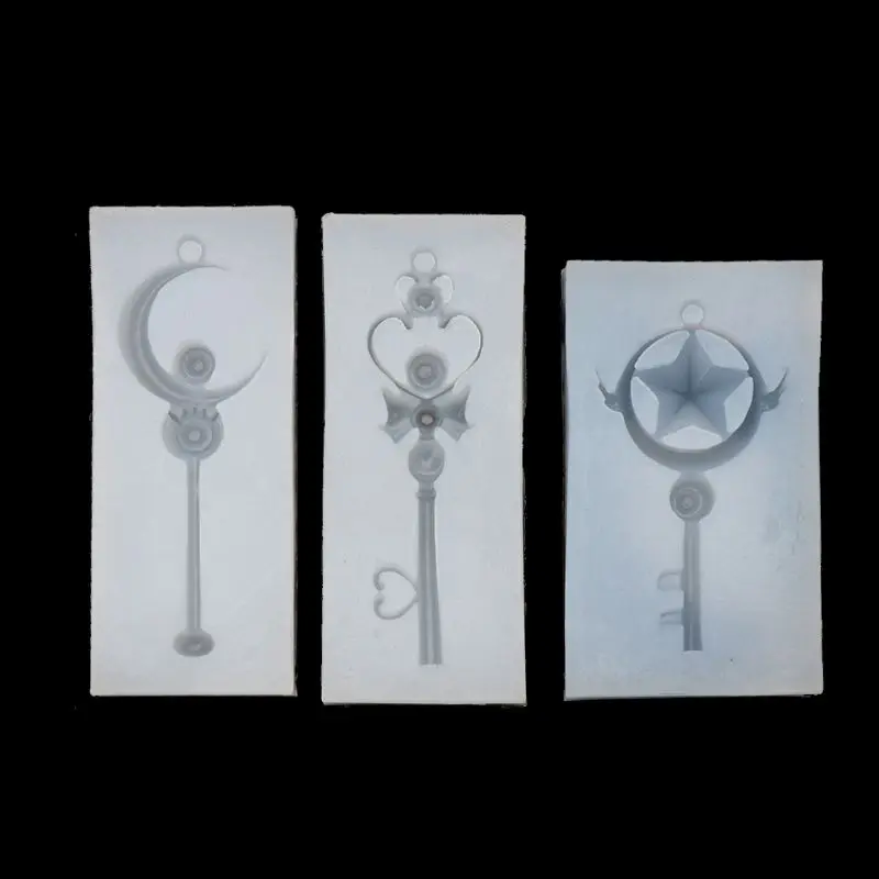Silicone Cartoon Magic Wand Moon Pattern Sailor 3Pcs Magic Wand Silicone Mold Key Star Moon Heart DIY Resin Molds for Jewelry
Silicone Cartoon Magic Wand Moon Pattern Sailor 3Pcs Magic Wand Silicone Mold Key Star Moon Heart DIY Resin Molds for Jewelry