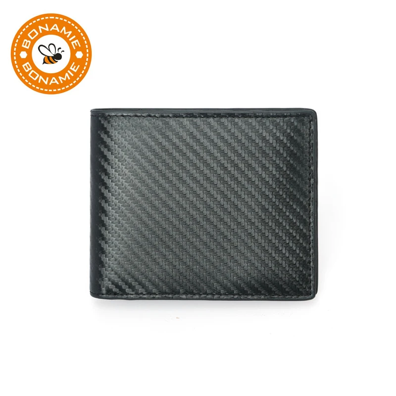 BONAMIE Carbon Fiber Mini Slim RFID Wallets Black Genuine Leather Credit Card Holder Business Card Holder For Men Simple Purse
BONAMIE Carbon Fiber Mini Slim RFID Wallets Black Genuine Leather Credit Card Holder Business Card Holder For Men Simple Purse