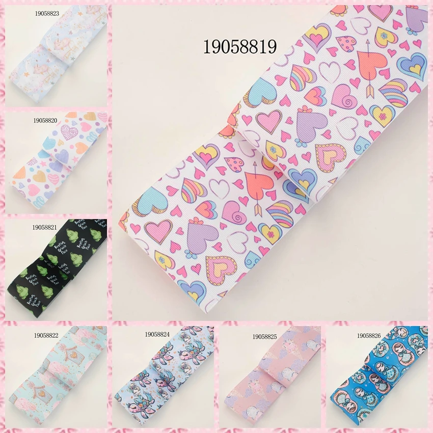 NEW 3" 75mm sweet pattern love & dolls ribbon printed grosgrain ribbons 19058819