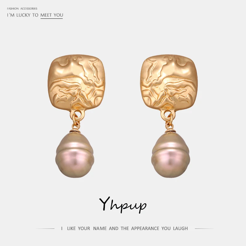 Yhpup Fashion Korean Minimalist Geometric Zinc Alloy Dangle Earrings Natural Pearls Pendant Earrings for Women Wedding Jewelry
Yhpup Fashion Korean Minimalist Geometric Zinc Alloy Dangle Earrings Natural Pearls Pendant Earrings for Women Wedding Jewelry