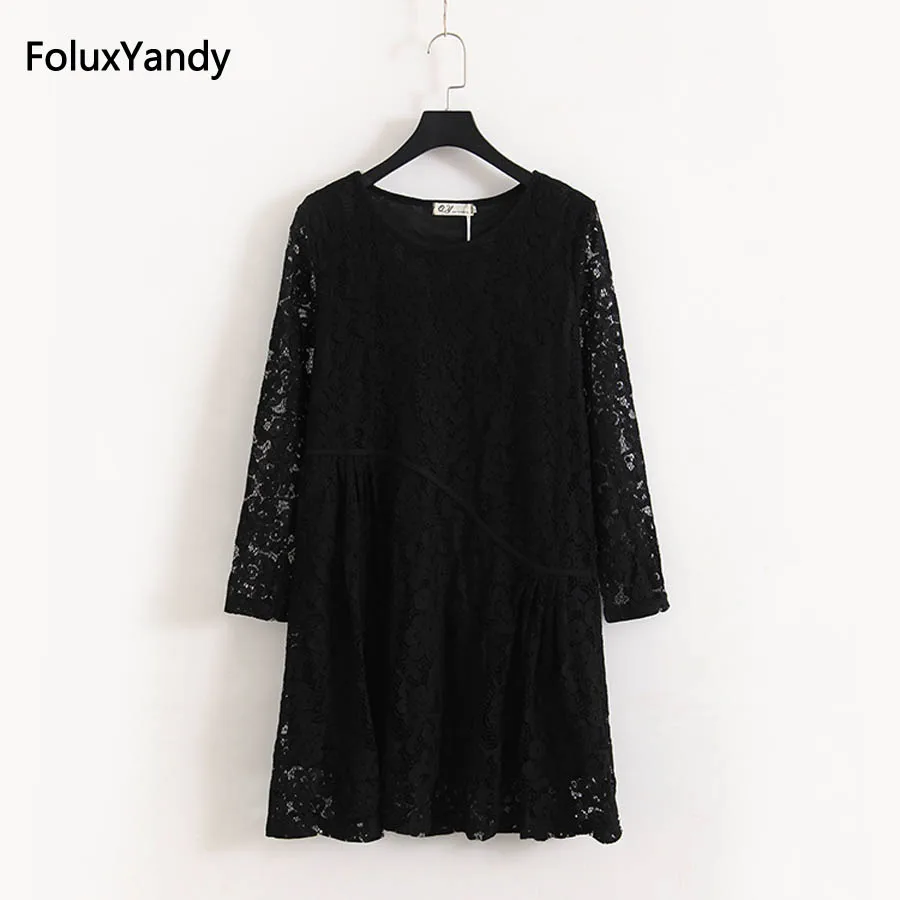5 XL Plus Size Lace Dress Women Long Sleeve O-neck Loose Vintage Elegant Dress Black Vestidos KKFY1382
5 XL Plus Size Lace Dress Women Long Sleeve O-neck Loose Vintage Elegant Dress Black Vestidos KKFY1382