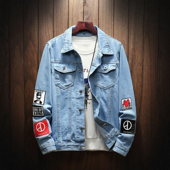 Autumn Men Single Breasted Silm Denim Jackets Man Thin Denim Peace Jeans Cowboy Coats
Autumn Men Single Breasted Silm Denim Jackets Man Thin Denim Peace Jeans Cowboy Coats