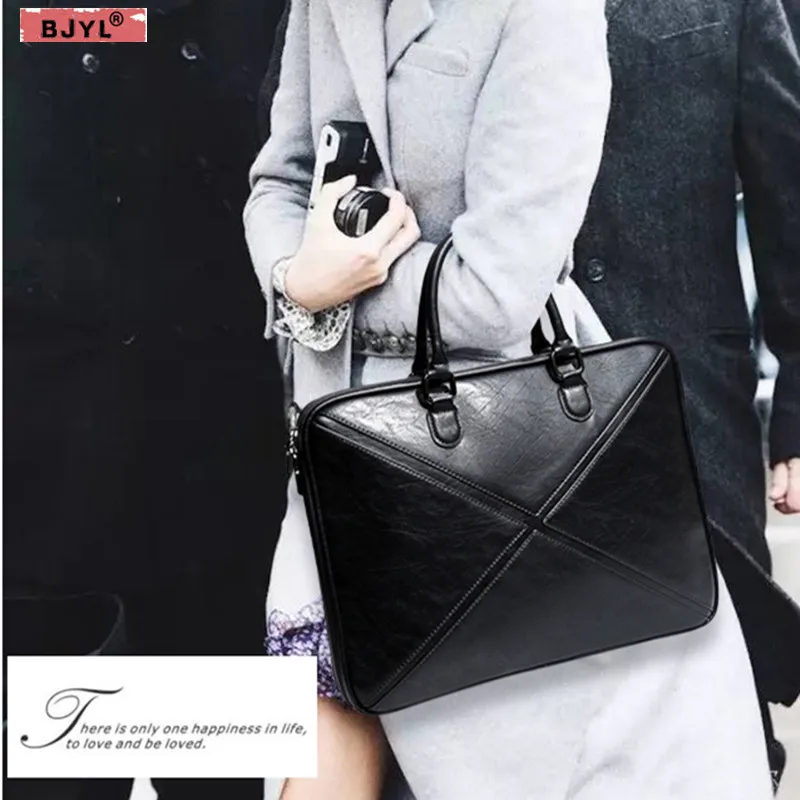 BJYL Men and Women briefcase thin section business 14" Laptop genuine leather handbag female shoulder notebook messenger bag
BJYL Men and Women briefcase thin section business 14" Laptop genuine leather handbag female shoulder notebook messenger bag