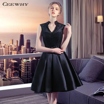 CEEWHY Backless V-Neck Little Black Dress Formal Party Gown Short Lace Prom Dress Beaded Cocktail Dresses Graduation Dresses
CEEWHY Backless V-Neck Little Black Dress Formal Party Gown Short Lace Prom Dress Beaded Cocktail Dresses Graduation Dresses