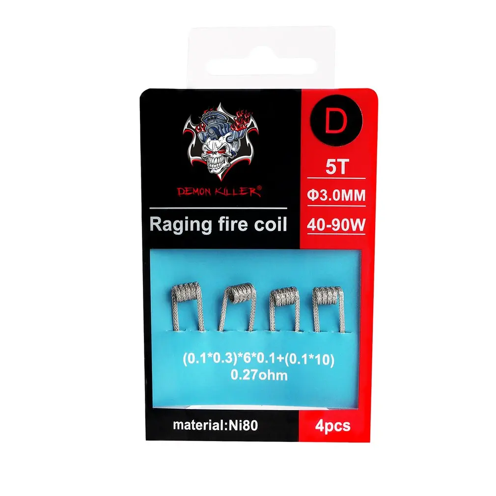 Electronic cigarette heating wire Ni80 material fancy heating wire Ragingfirecoil Four types of choice
Electronic cigarette heating wire Ni80 material fancy heating wire Ragingfirecoil Four types of choice
