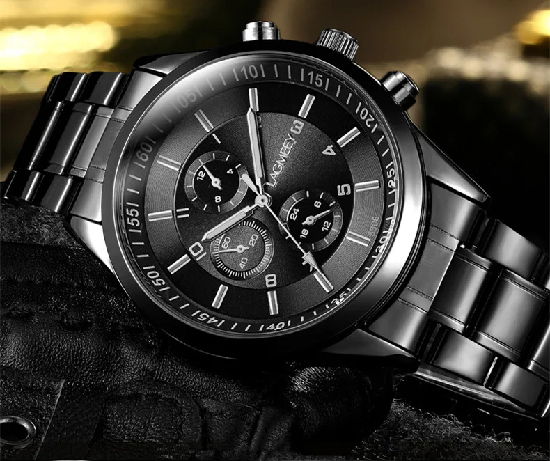 Фото Luxury Men's Watch Stainless Steel Sport Watches Men Fashion Wrist Clock relojes para hombre Reloj Hombre saat | Наручные часы