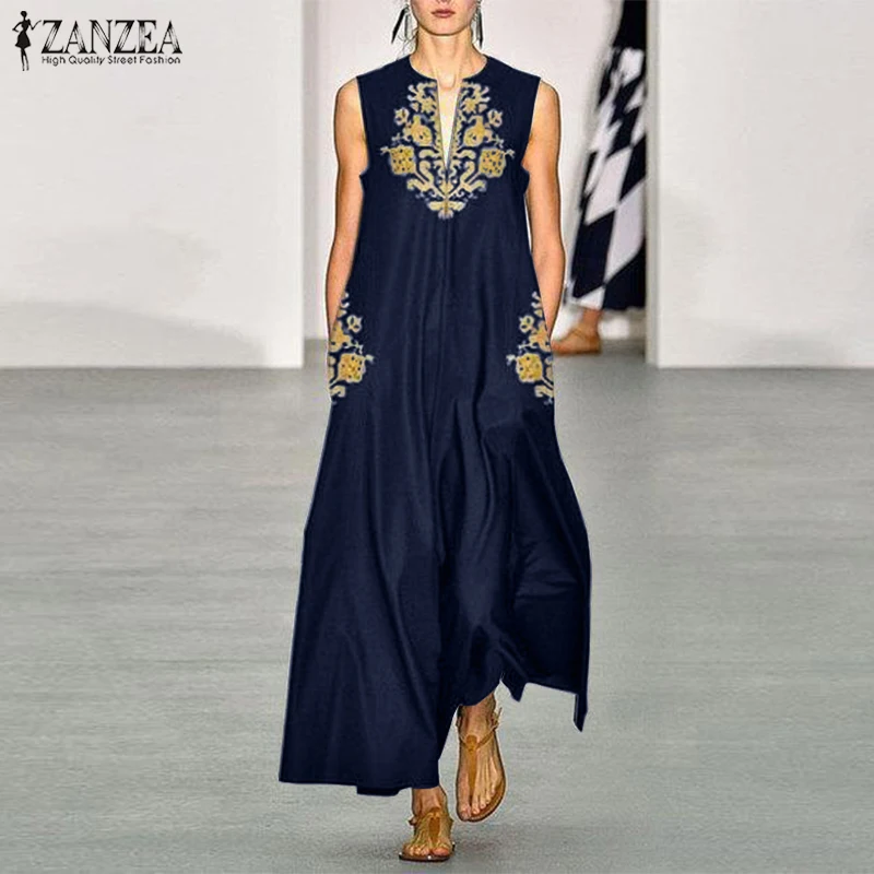 Fashion Printed Maxi Dress ZANZEA 2019 Summer Women's Sundress Sexy V Neck Sarafans Vestidos Female Casual Floral Robe Femme 5XL
Fashion Printed Maxi Dress ZANZEA 2019 Summer Women's Sundress Sexy V Neck Sarafans Vestidos Female Casual Floral Robe Femme 5XL